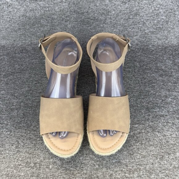 ✅Espadrille Platform Sandals Women’s 9M Miranda Ankle Strap Open Toe Buckle Tan - Picture 6 of 10